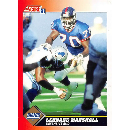 1991 Score #170 Leonard Marshall EX Excellent New York Giants Football Card - Football Card Single