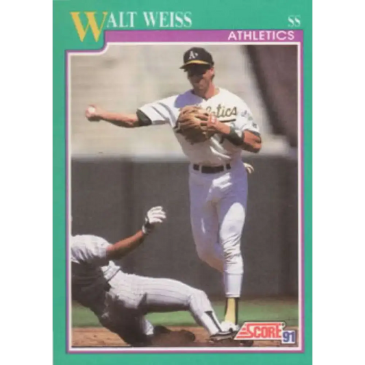 1991 Score #171 Walt Weiss NM-MT Oakland Athletics Baseball Card - Baseball Card Single