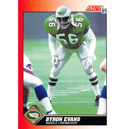 1991 Score #172 Byron Evans EX Excellent Philadelphia Eagles Football Card - Football Card Single