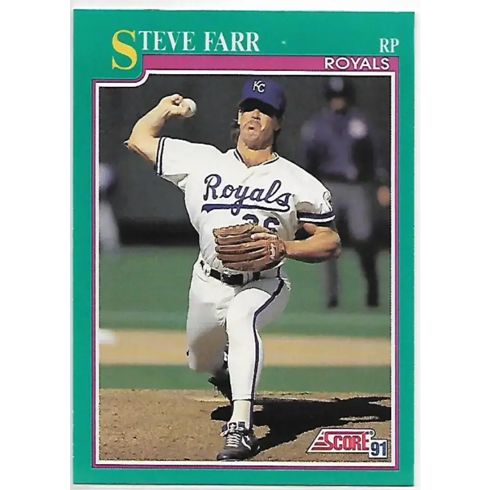 1991 Score #172 Steve Farr NM-MT Kansas City Royals Baseball Card - Baseball Card Single