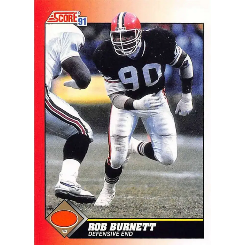1991 Score #173 Rob Burnett EX Excellent RC Rookie Cleveland Browns Football Card - Football Card Single
