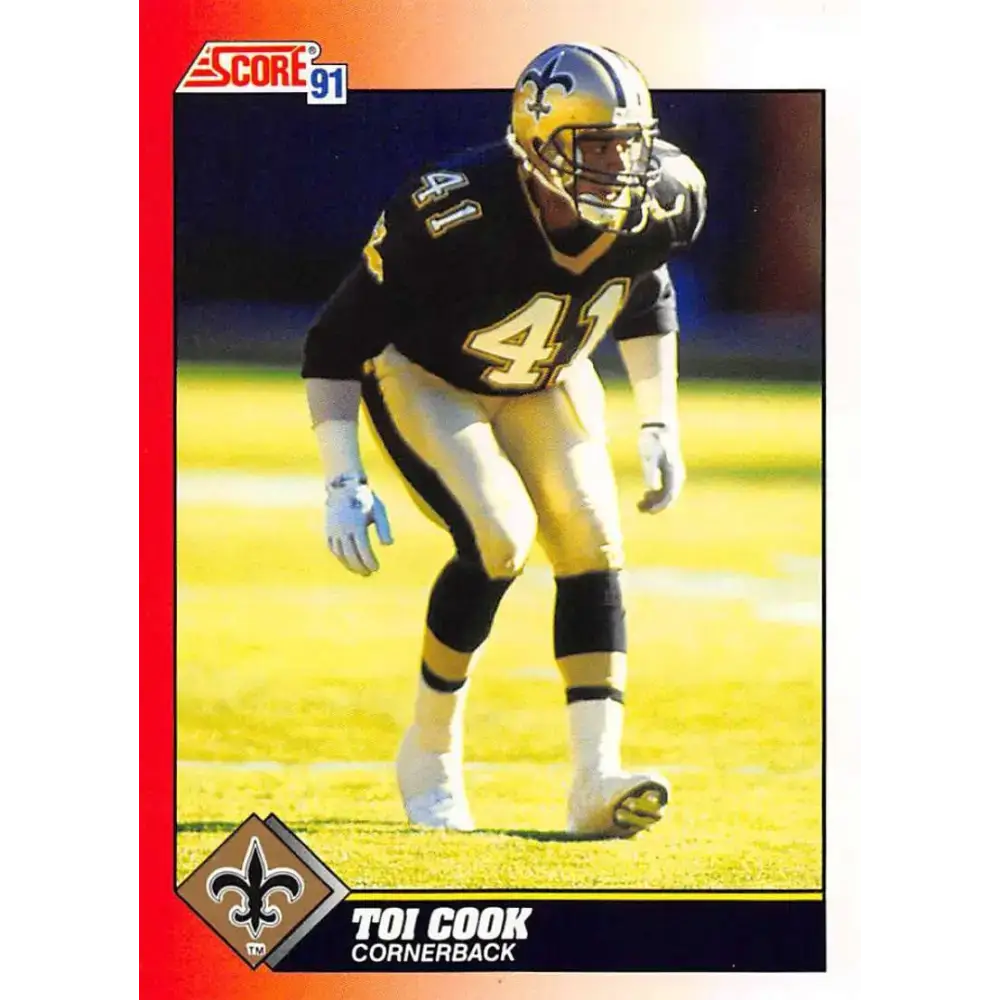 1991 Score #175 Toi Cook EX Excellent RC Rookie New Orleans Saints Football Card - Football Card Single