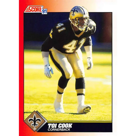 1991 Score #175 Toi Cook EX Excellent RC Rookie New Orleans Saints Football Card - Football Card Single