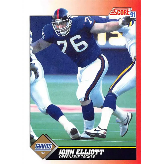 1991 Score #176 John Elliott EX Excellent New York Giants Football Card - Football Card Single