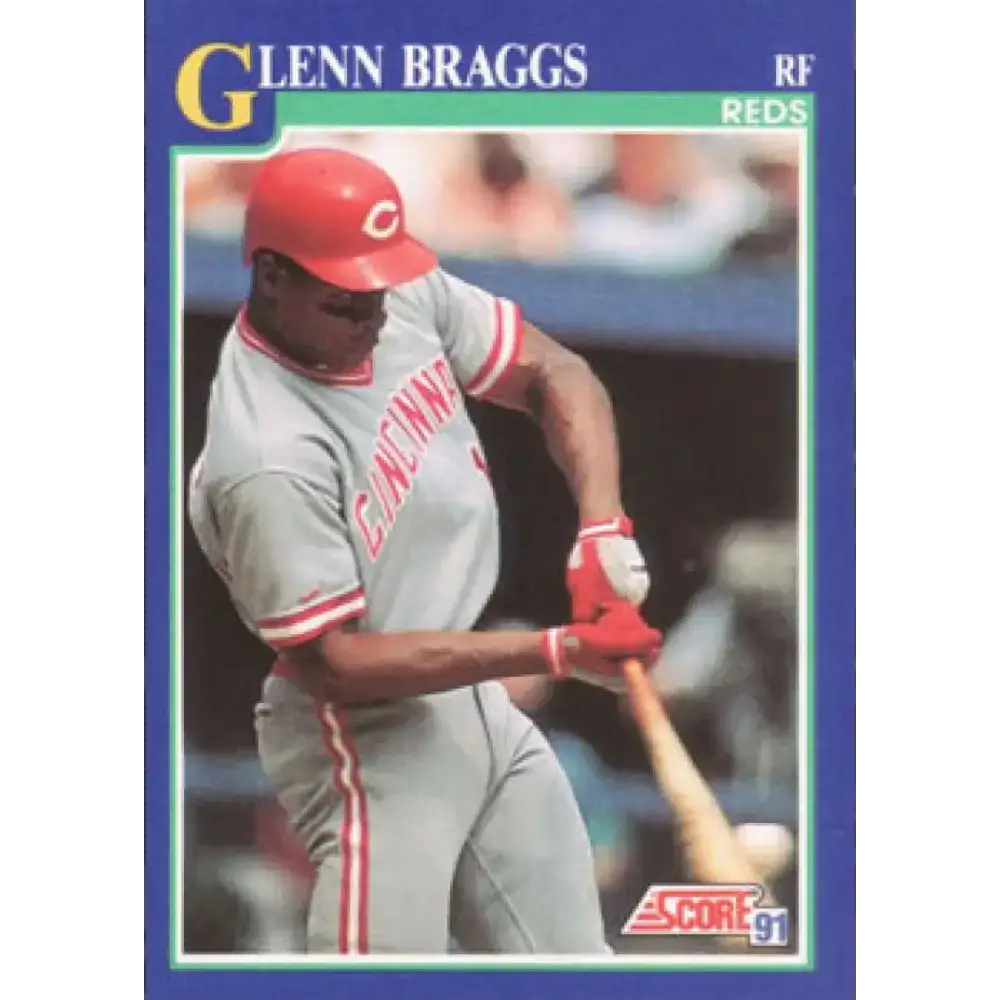 1991 Score #18 Glenn Braggs NM-MT Cincinnati Reds Baseball Card - Baseball Card Single