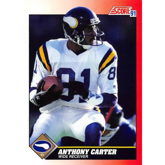 1991 Score #182 Anthony Carter EX Excellent Minnesota Vikings Football Card - Football Card Single
