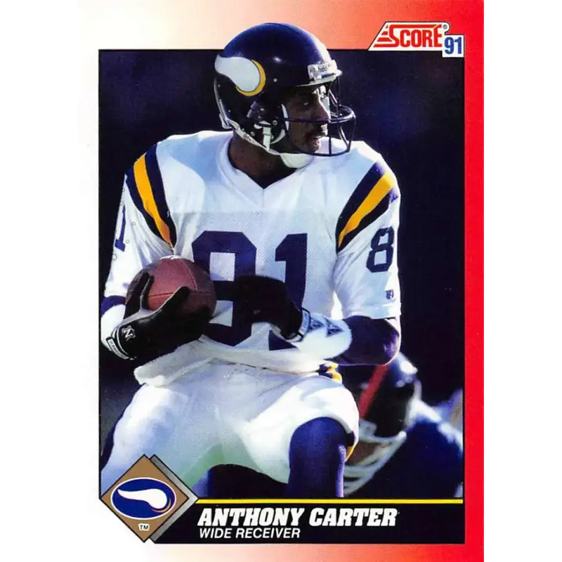 1991 Score #182 Anthony Carter EX Excellent Minnesota Vikings Football Card - Football Card Single
