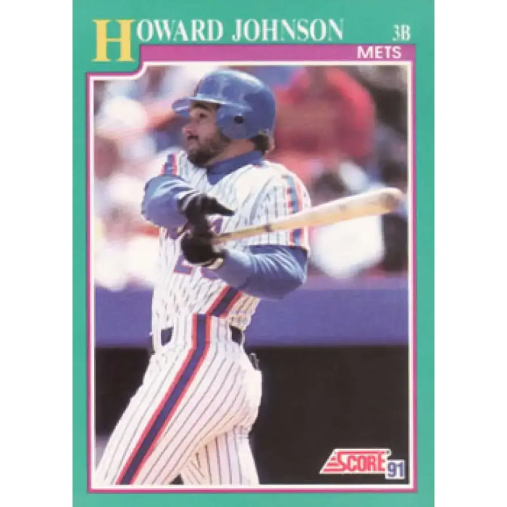 1991 Score #185 Howard Johnson NM-MT New York Mets Baseball Card - Baseball Card Single