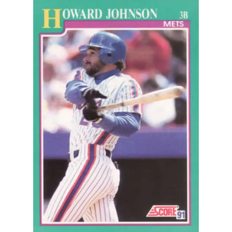 1991 Score #185 Howard Johnson NM-MT New York Mets Baseball Card - Baseball Card Single