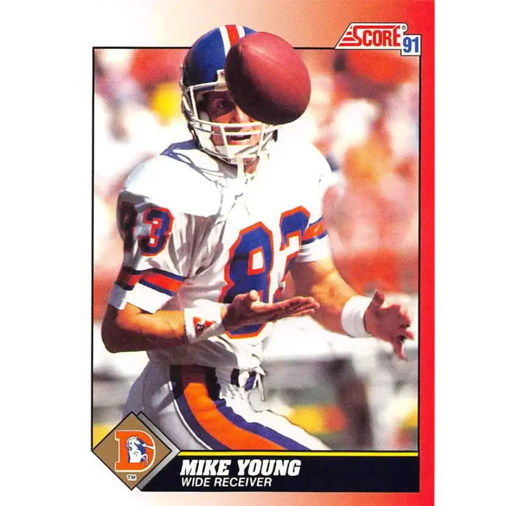 1991 Score #185 Mike Young EX Excellent Denver Broncos Football Card - Football Card Single