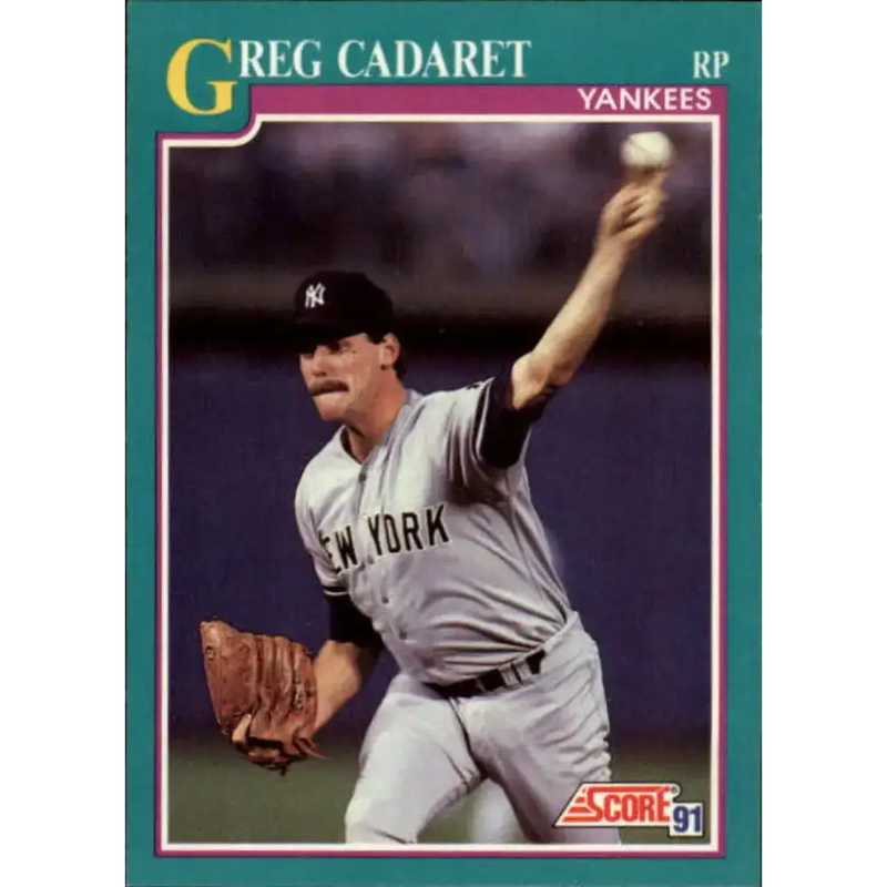 1991 Score #188 Greg Cadaret NM-MT New York Yankees Baseball Card - Baseball Card Single