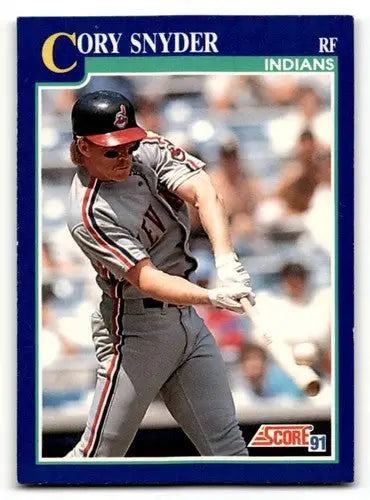 Cory Snyder Cleveland baseball card from 1991 Score set with original gloss