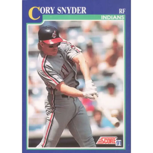 1991 Score #19 Cory Snyder NM-MT Cleveland Indians Baseball Card - Baseball Card Single