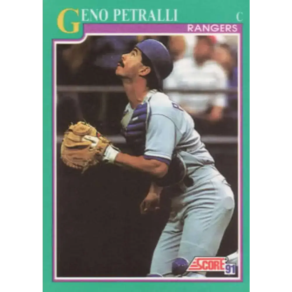 1991 Score #191 Geno Petralli NM-MT Texas Rangers Baseball Card - Baseball Card Single