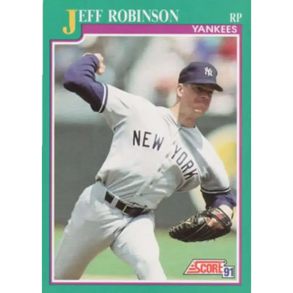 1991 Score #192 Jeff Robinson NM-MT New York Yankees Baseball Card - Baseball Card Single
