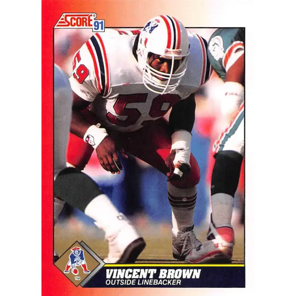 1991 Score #194 Vincent Brown EX Excellent New England Patriots Football Card - Football Card Single