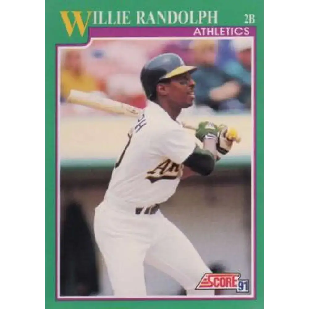 1991 Score #194 Willie Randolph NM-MT Oakland Athletics Baseball Card - Baseball Card Single