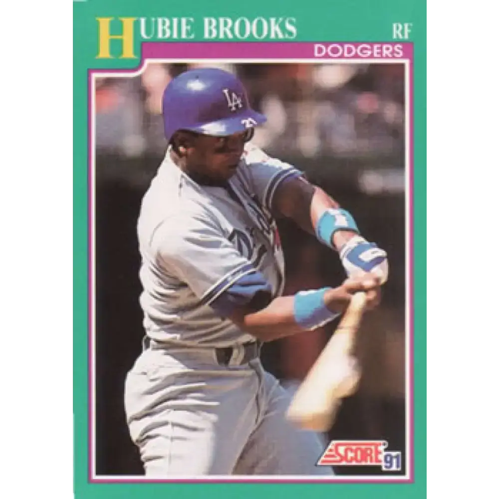 1991 Score #196 Hubie Brooks NM-MT Los Angeles Dodgers Baseball Card - Baseball Card Single