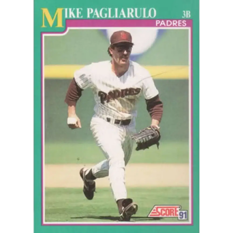1991 Score #199 Mike Pagliarulo NM-MT San Diego Padres Baseball Card - Baseball Card Single