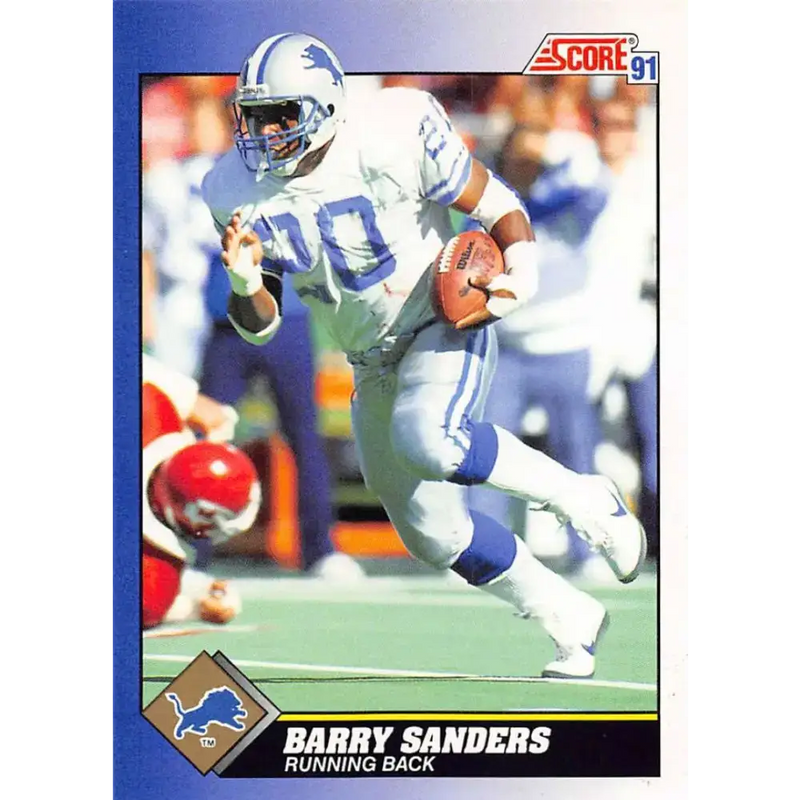 1991 Score #20 Barry Sanders EX Excellent Detroit Lions Football Card - Football Card Single