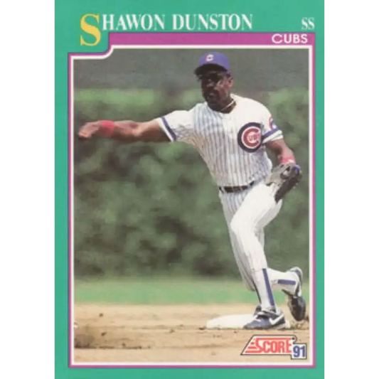 1991 Score #201 Shawon Dunston NM-MT Chicago Cubs Baseball Card - Baseball Card Single