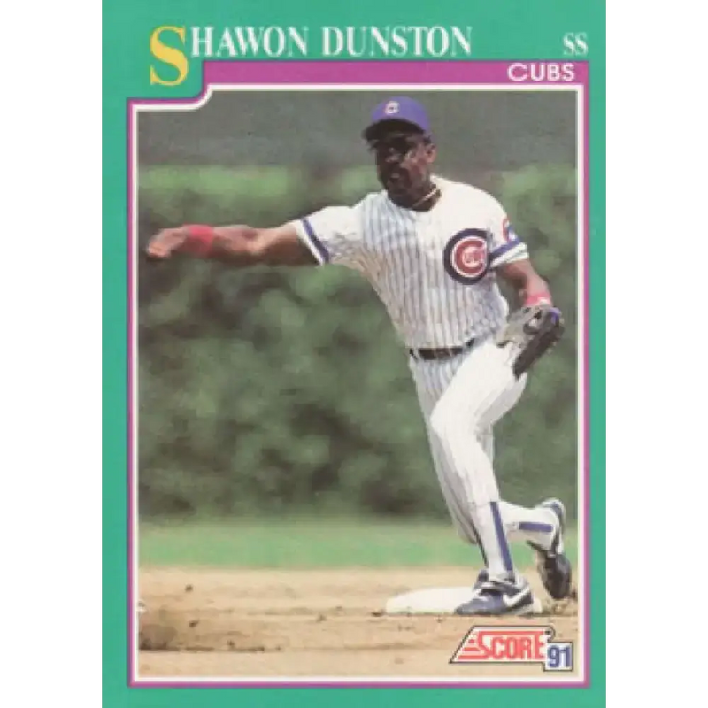 1991 Score #201 Shawon Dunston NM-MT Chicago Cubs Baseball Card - Baseball Card Single