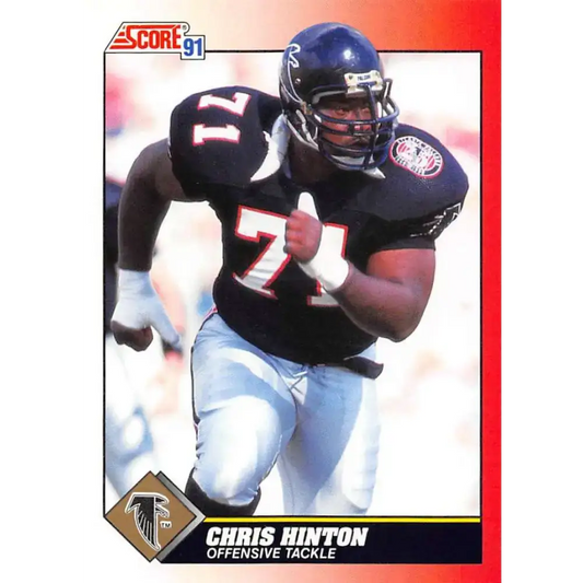 1991 Score #202 Chris Hinton EX Excellent Atlanta Falcons Football Card - Football Card Single