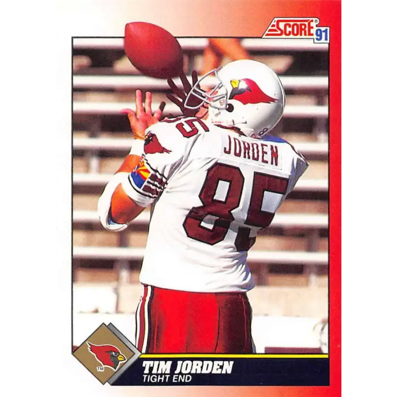 1991 Score #205 Tim Jorden EX Excellent RC Rookie Phoenix Cardinals Football Card - Football Card Single