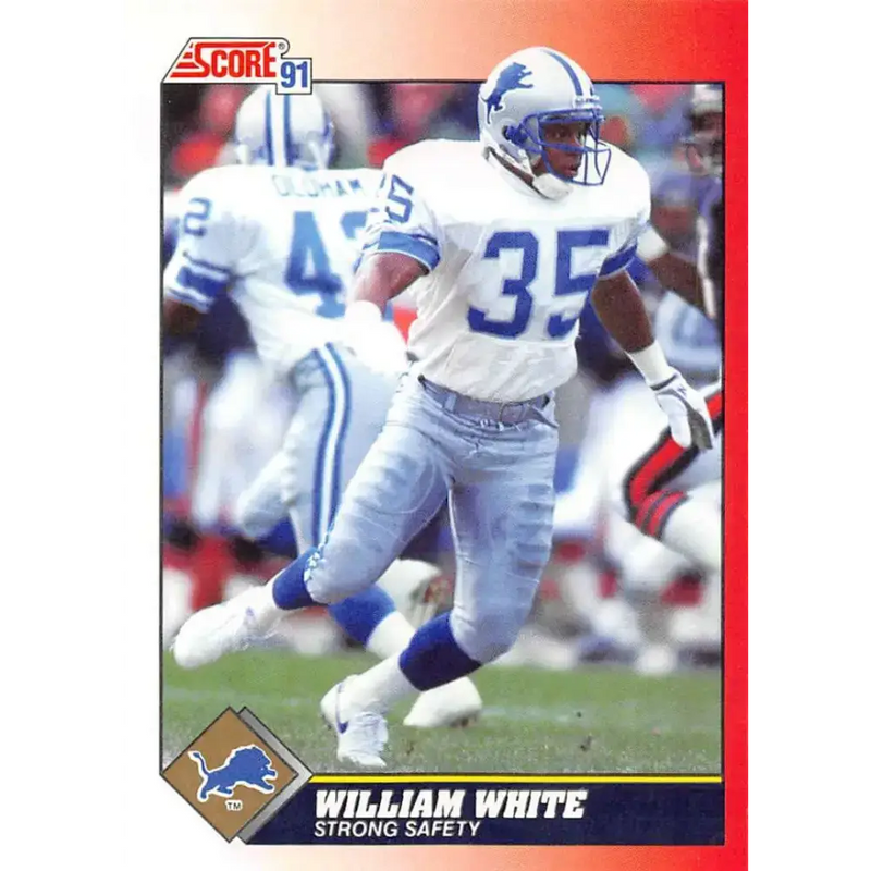 1991 Score #209 William White EX Excellent Detroit Lions Football Card - Football Card Single
