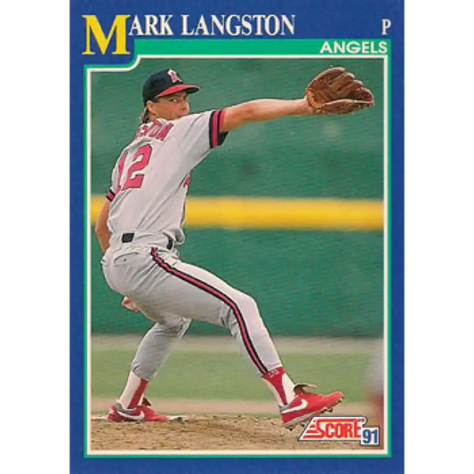 1991 Score #21 Mark Langston NM-MT California Angels Baseball Card - Baseball Card Single