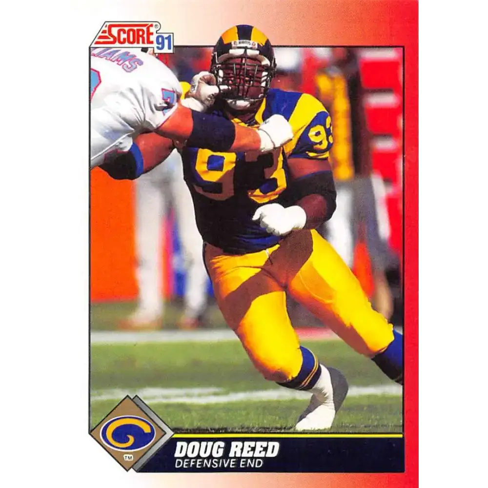 1991 Score #211 Doug Reed EX Excellent RC Rookie Los Angeles Rams Football Card - Football Card Single