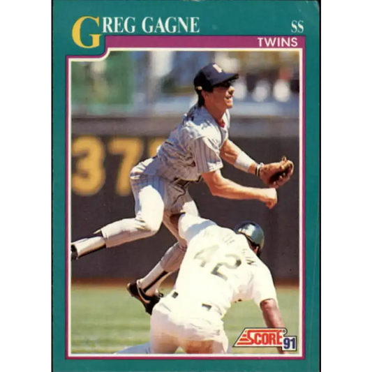 1991 Score #211 Greg Gagne NM-MT Minnesota Twins Baseball Card - Baseball Card Single