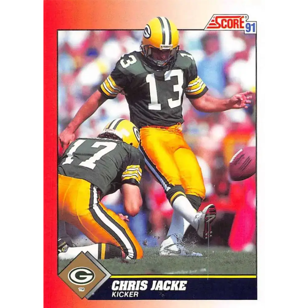 1991 Score #213 Chris Jacke EX Excellent Green Bay Packers Football Card - Football Card Single