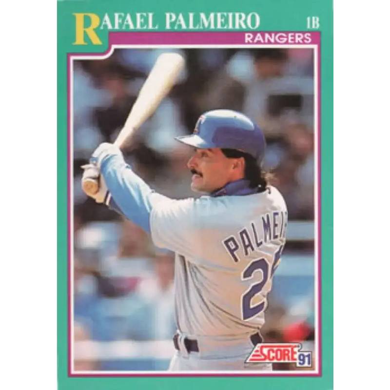 1991 Score #216 Rafael Palmeiro NM-MT Texas Rangers Baseball Card - Baseball Card Single