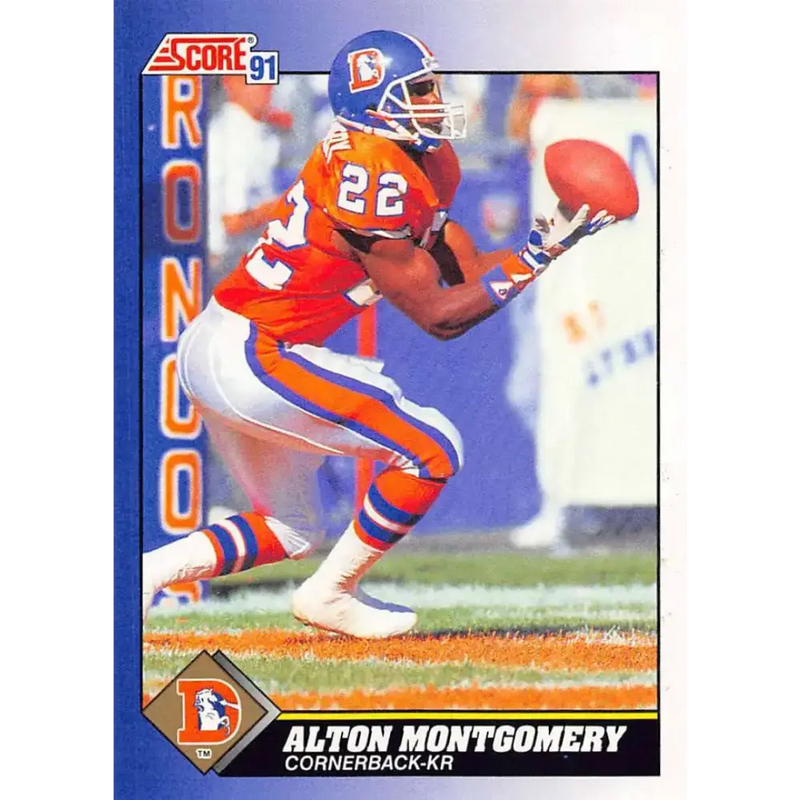 1991 Score #22 Alton Montgomery EX Excellent Denver Broncos Football Card - Football Card Single