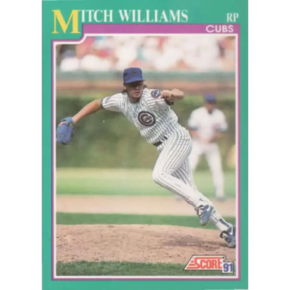 1991 Score #220 Mitch Williams UER NM-MT Chicago Cubs Baseball Card - Baseball Card Single