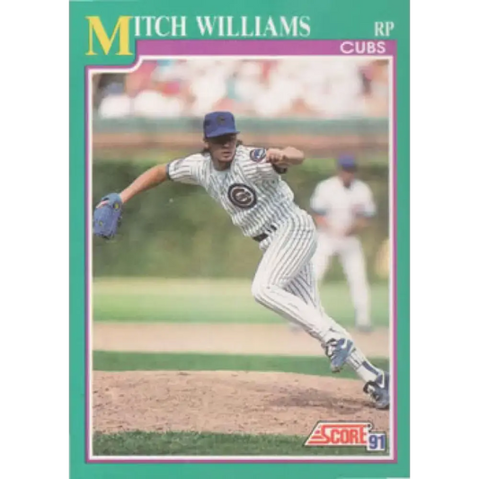 1991 Score #220 Mitch Williams UER NM-MT Chicago Cubs Baseball Card - Baseball Card Single