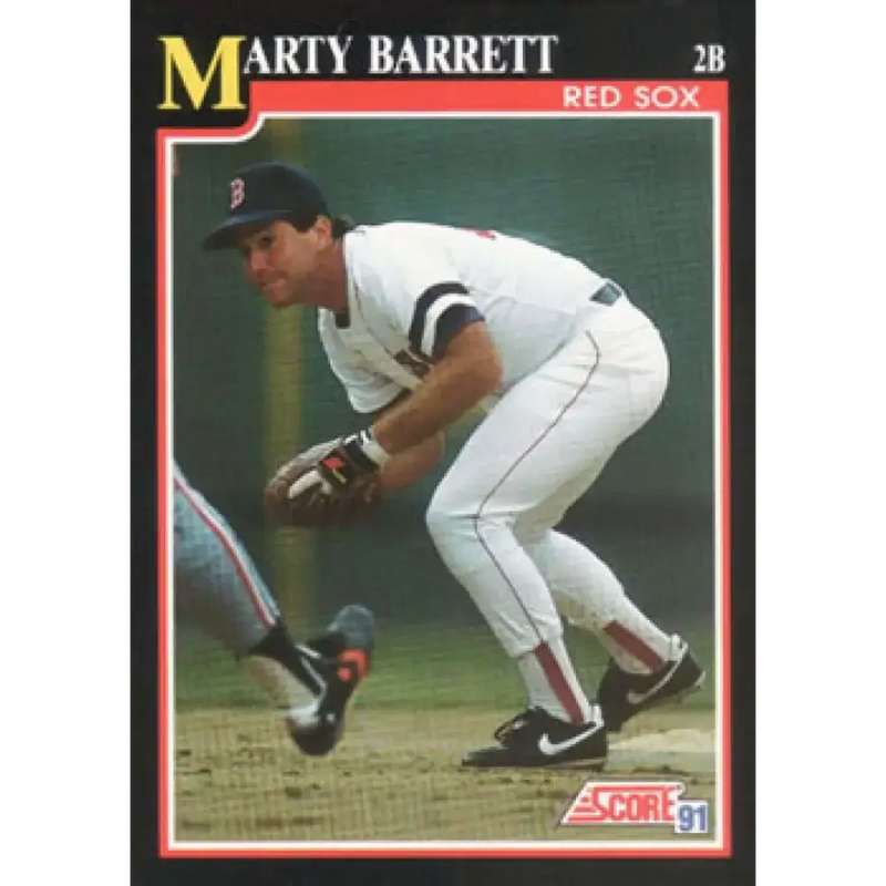 1991 Score #228 Marty Barrett NM-MT Boston Red Sox Baseball Card - Baseball Card Single