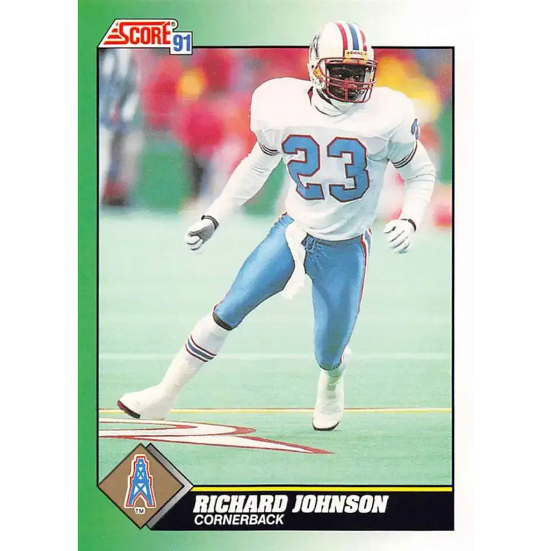 1991 Score #229 Richard Johnson EX Excellent RC Rookie Houston Oilers Football Card - Football Card Single