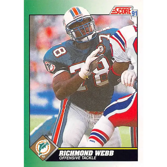 1991 Score #236 Richmond Webb EX Excellent Miami Dolphins Football Card - Football Card Single