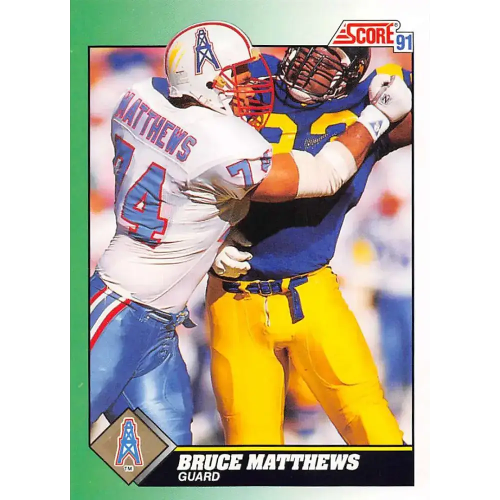 1991 Score #242 Bruce Matthews EX Excellent Houston Oilers Football Card - Football Card Single