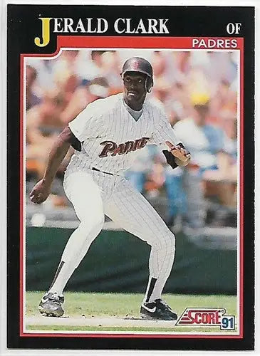 1991 Score Jerald Clark baseball card with original gloss from sports cards collection