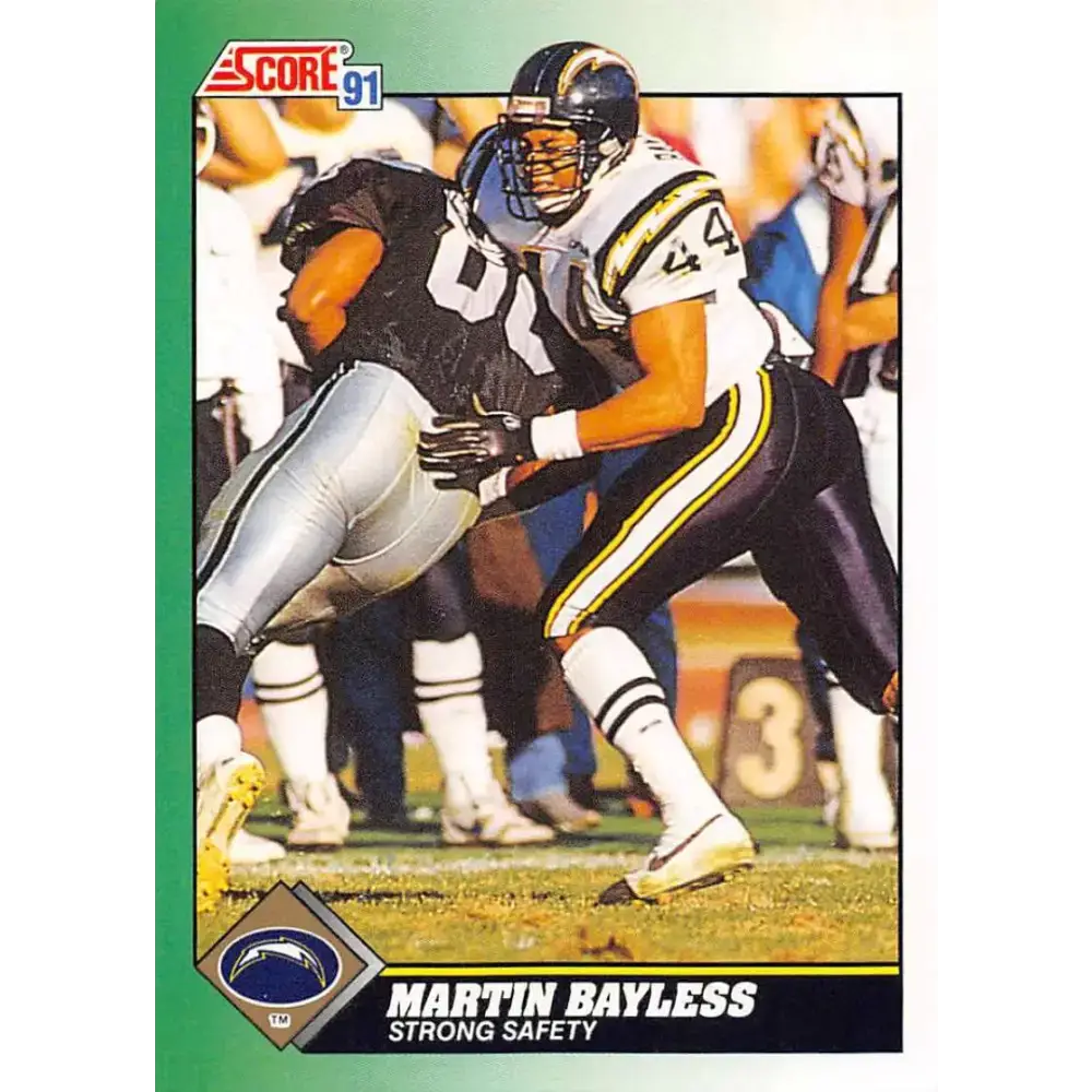 1991 Score #244 Martin Bayless EX Excellent San Diego Chargers Football Card - Football Card Single