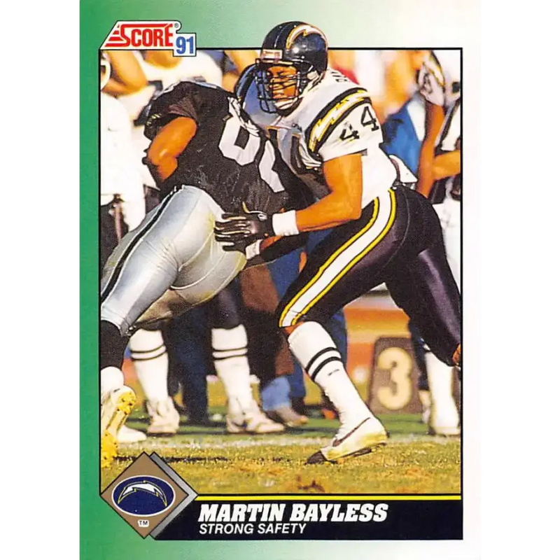 1991 Score #244 Martin Bayless EX Excellent San Diego Chargers Football Card - Football Card Single