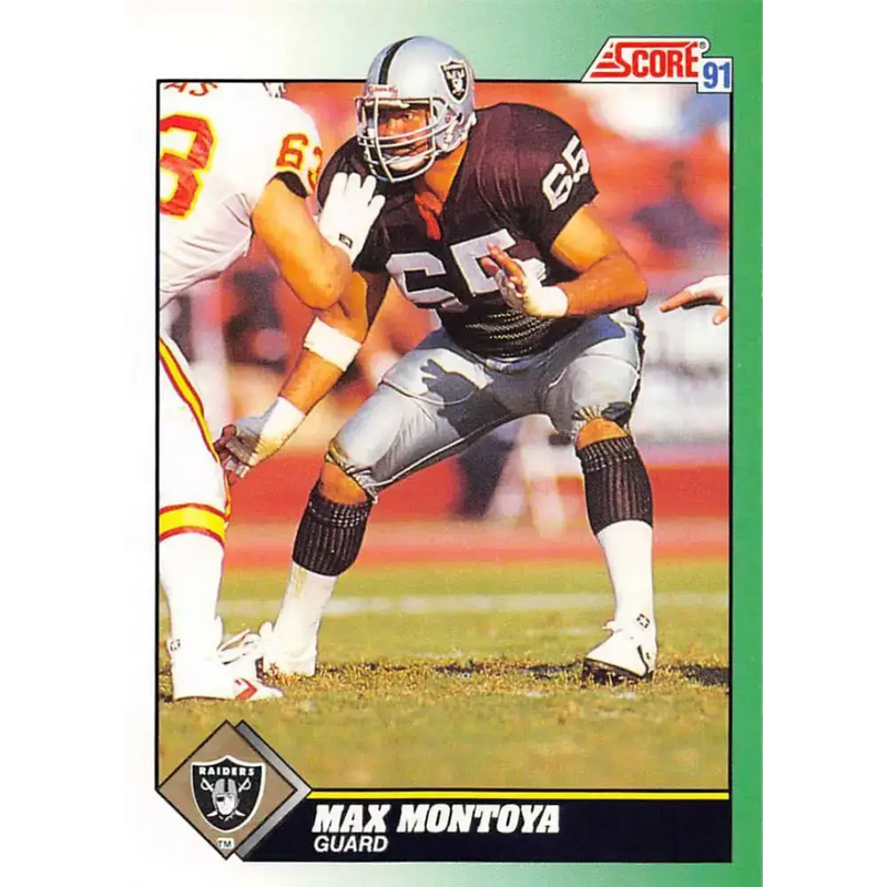 1991 Score #247 Max Montoya EX Excellent Los Angeles Raiders Football Card - Football Card Single