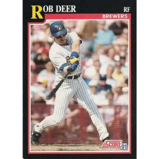 1991 Score #248 Rob Deer NM-MT Milwaukee Brewers Baseball Card - Baseball Card Single