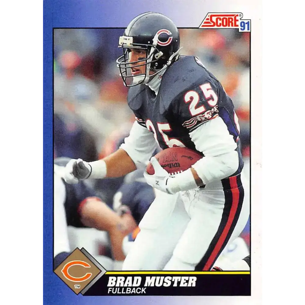1991 Score #25 Brad Muster EX Excellent Chicago Bears Football Card - Football Card Single