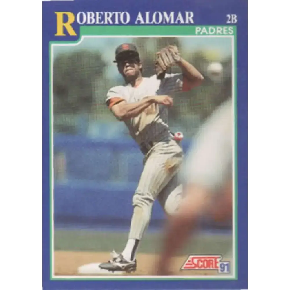 1991 Score #25 Roberto Alomar NM-MT San Diego Padres Baseball Card - Baseball Card Single