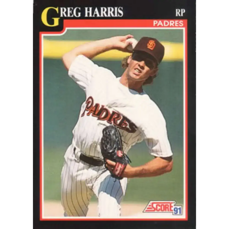 1991 Score #251 Greg Harris NM-MT San Diego Padres Baseball Card - Baseball Card Single