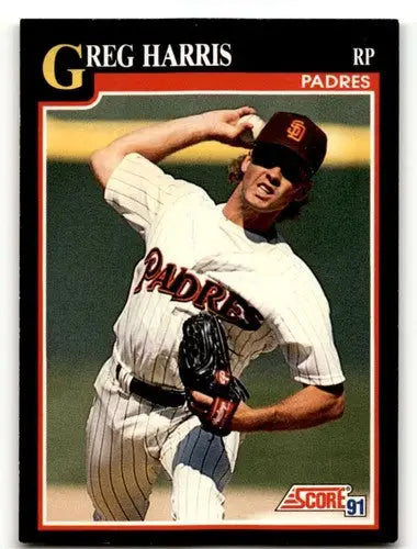 Greg Harris San Diego Padres baseball card from 1991 Score #251 in excellent condition